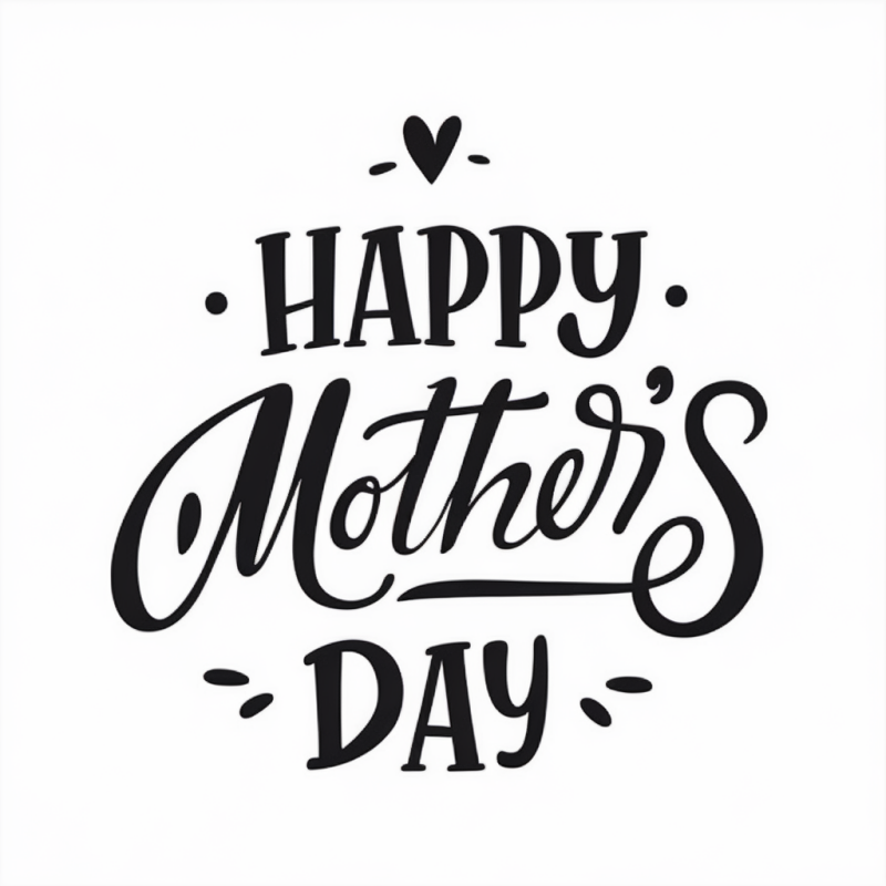 Cotton Happy Mother's Day Graphic T-Shirt