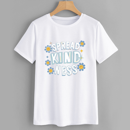 Retro Kindness Graphic Cotton T-Shirt