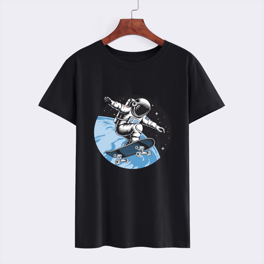 Cosmic Skateboarding Astronaut Graphic T-Shirt