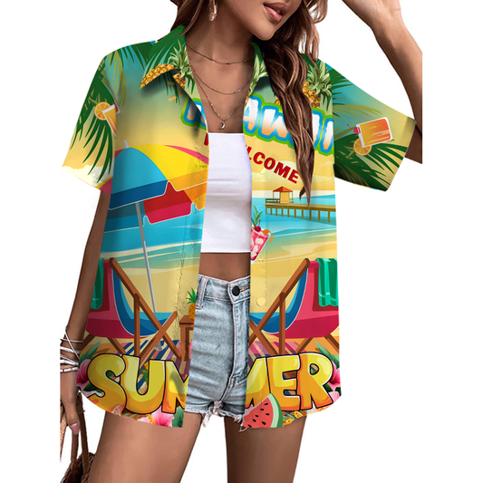 Hawaiian Leisure Vacation Button-Down Shirt