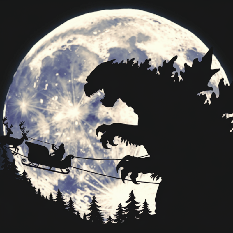 Godzilla Moon Graphic Black T-Shirt