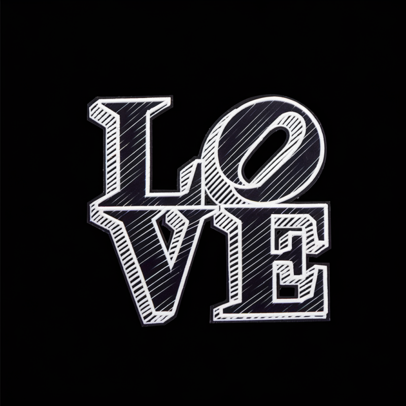 Black Graphic T-Shirt with Love Design