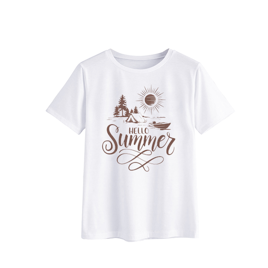 Hello Summer Graphic T-Shirt - Camping & Nature Design