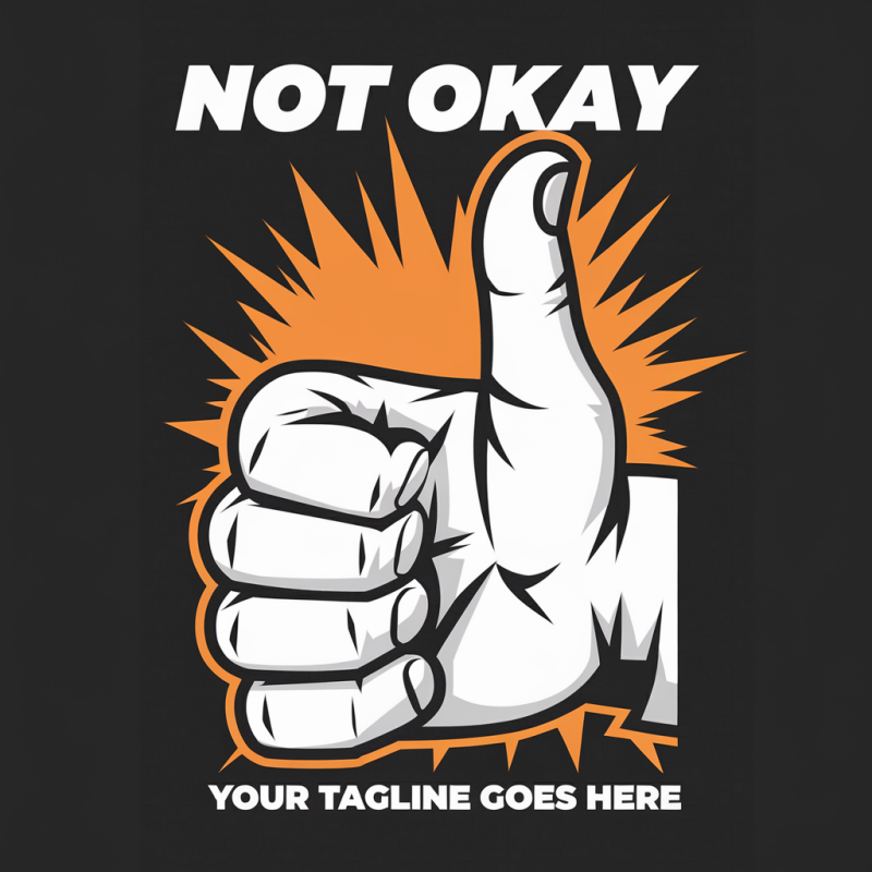 Not Okay Thumbs Up Graphic T-Shirt
