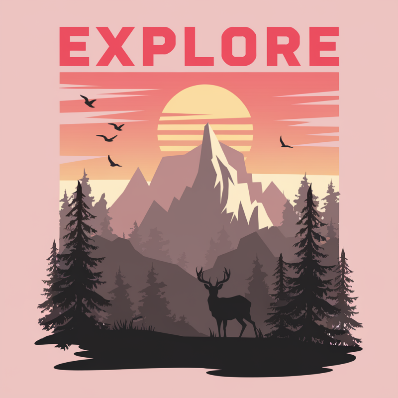 Explore Mountain Graphic Tee - Nature Adventure Shirt