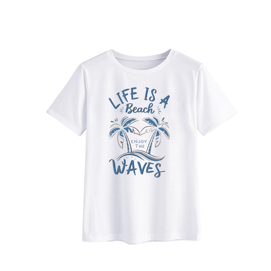 Life is a Beach Graphic T-Shirt with Palm Tree Design