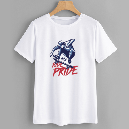 Urban Skater Ride With Pride Graphic T-Shirt