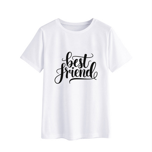 Best Friend Graphic Tee - Casual White T-shirt