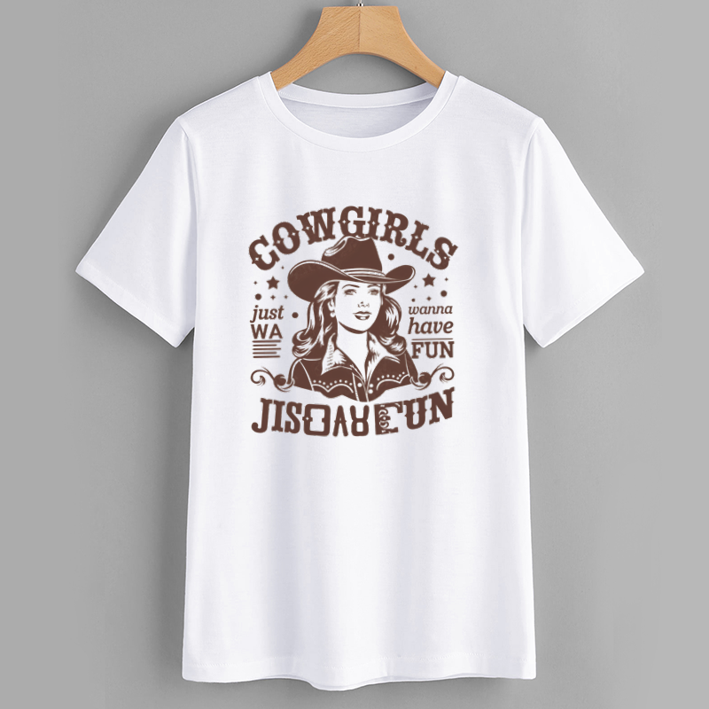Cowgirl Fun Graphic Tee - Western Style Casual Shirt