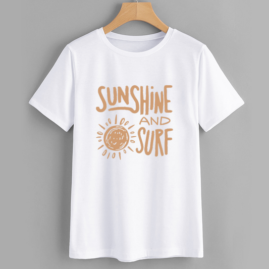 Classic Cotton Sunshine and Surf Graphic T-Shirt