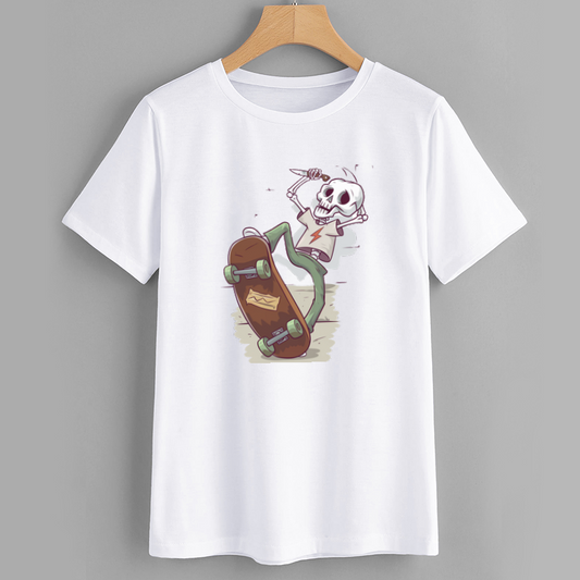 UrbanSkate Skeleton Skateboard Graphic T-Shirt