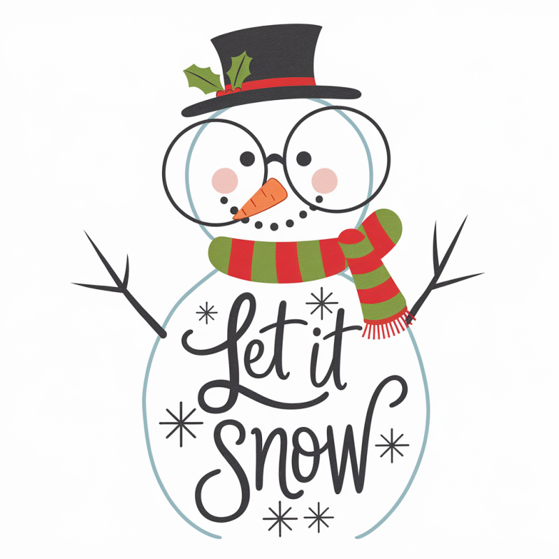 Cute Let It Snow Snowman T-Shirt