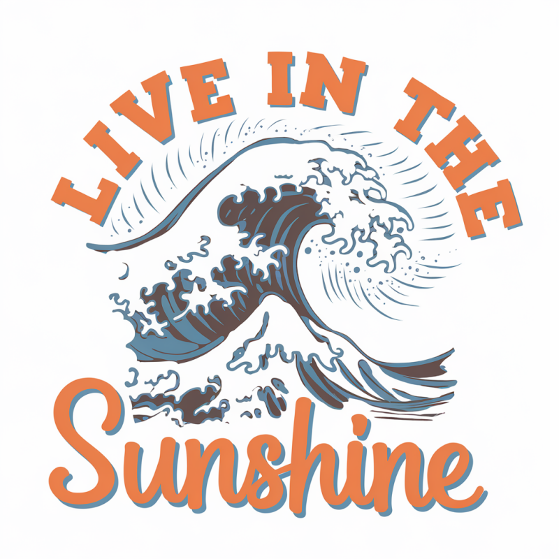 Live in the Sunshine Wave Graphic T-Shirt
