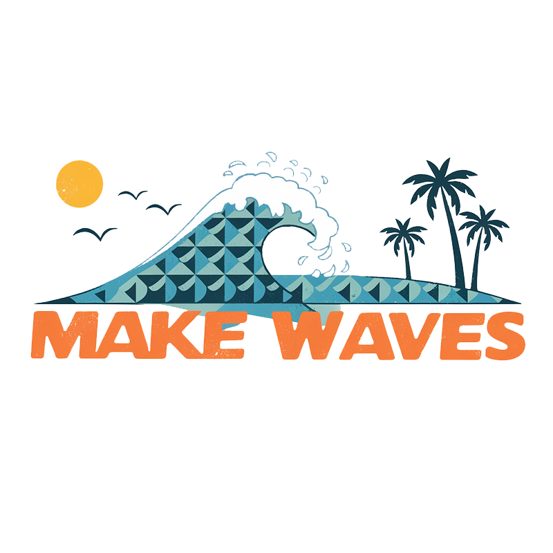 Casual Graphic 'Make Waves' T-shirt