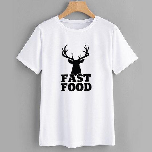 Fast Food Deer Graphic T-Shirt
