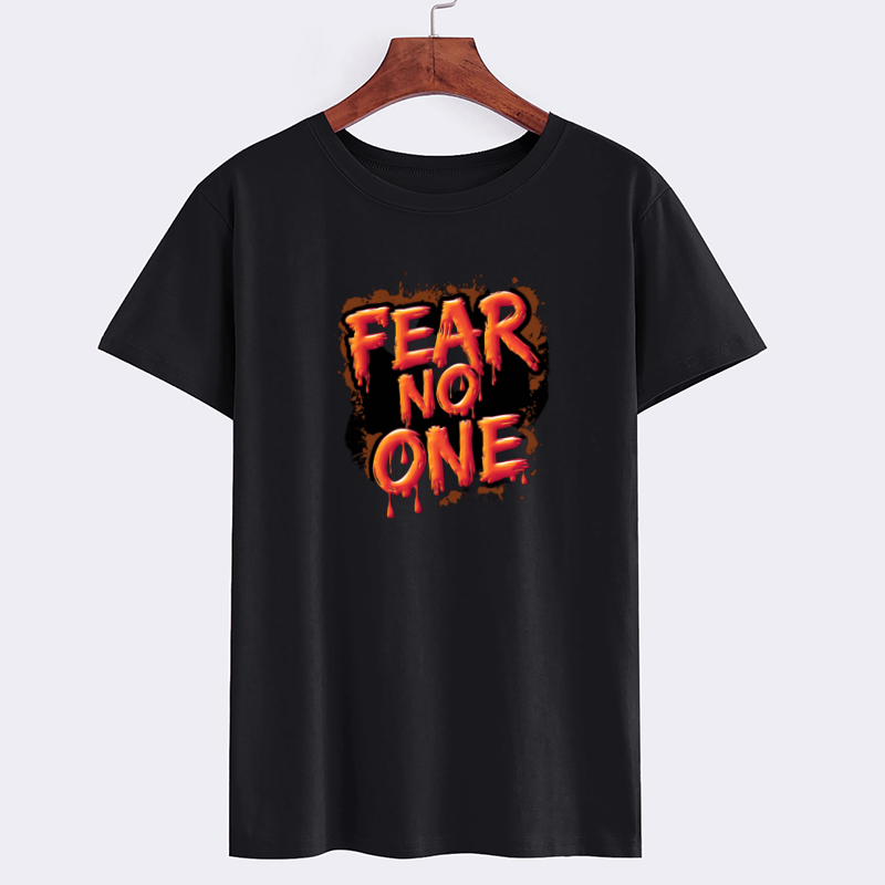 Fear No One Graphic T-Shirt - Bold Black Tee for Casual Style