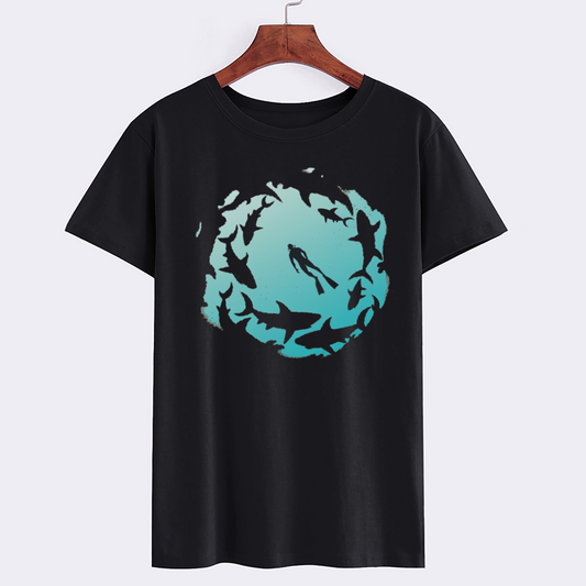Shark Circle Diver Graphic T-Shirt