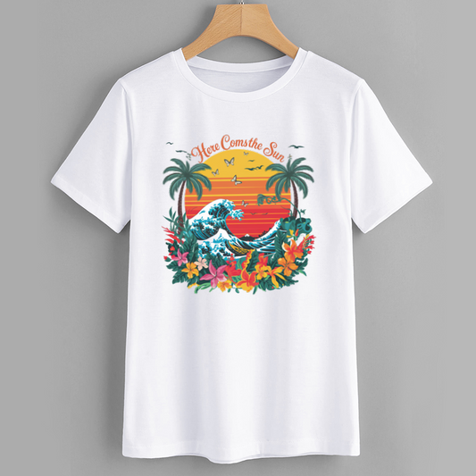 Tropical Wave Graphic T-Shirt - Summer Beachwear