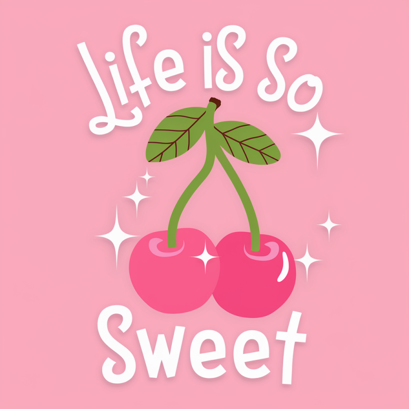 Cherry Life Is So Sweet Graphic T-Shirt
