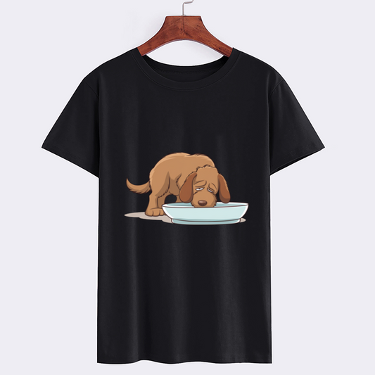 Cartoon Dog Drinking Water T-Shirt