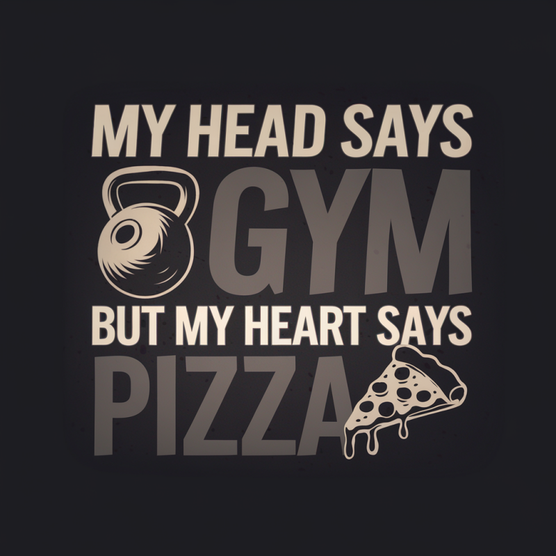 Funny Gym vs Pizza T-Shirt