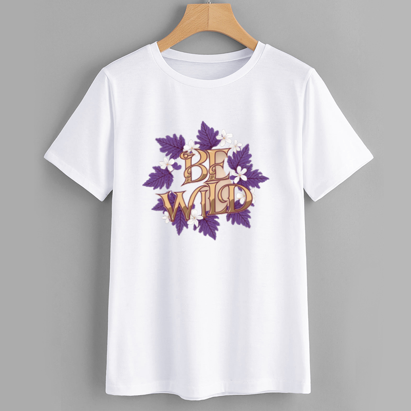 Be Wild Floral Graphic Tee - White Casual T-Shirt