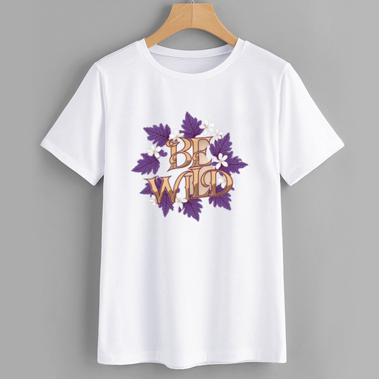 Be Wild Floral Graphic Tee - White Casual T-Shirt