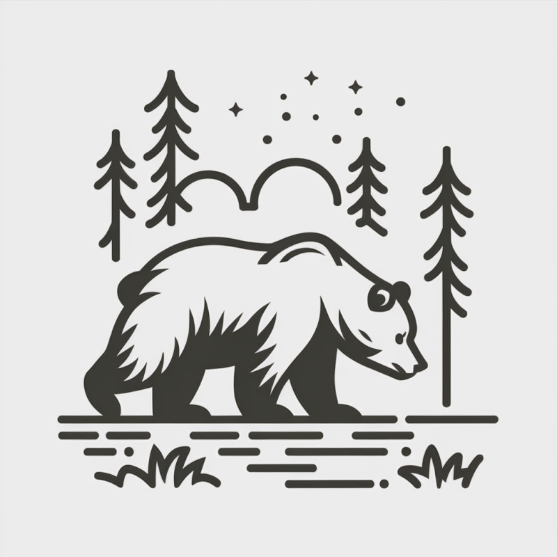 Nature's Embrace Bear Graphic T-Shirt