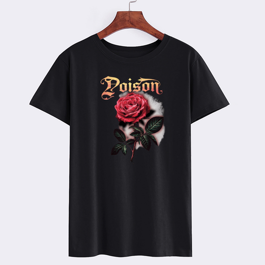Poison Rose Graphic Black T-Shirt