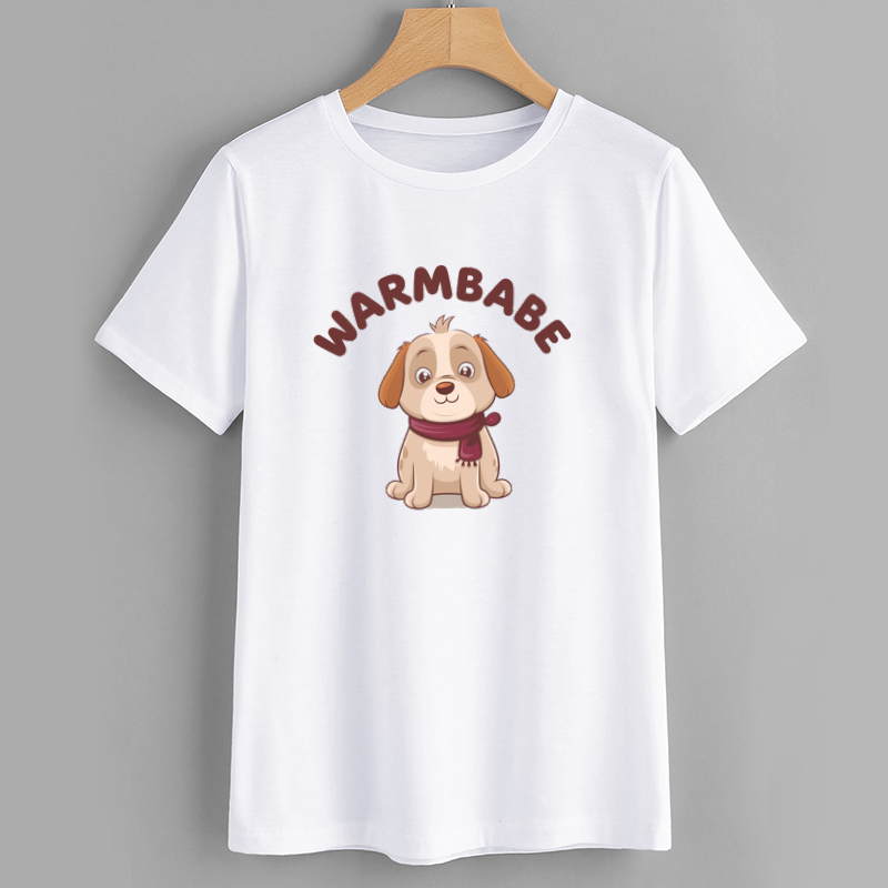 Cute Cartoon Dog Warmbabe T-Shirt