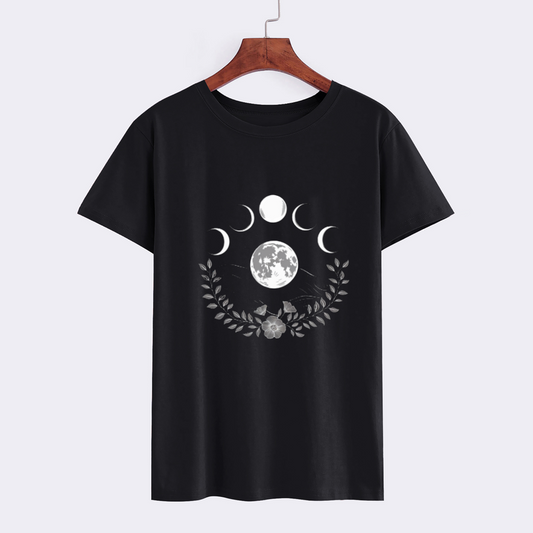 Celestial Moon Phases Graphic T-Shirt