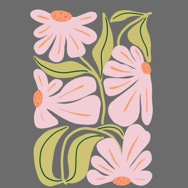 Floral Graphic Black T-Shirt