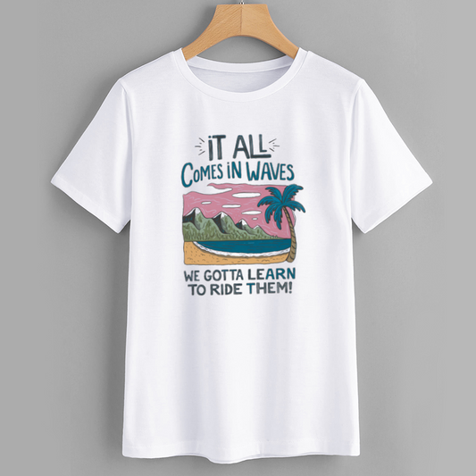 Surfing Waves Graphic Tee - Casual Beach Shirt
