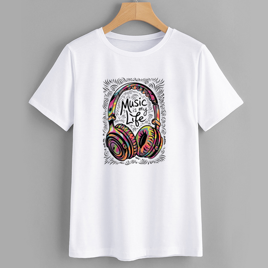 Music Headphones Graphic Cotton T-Shirt