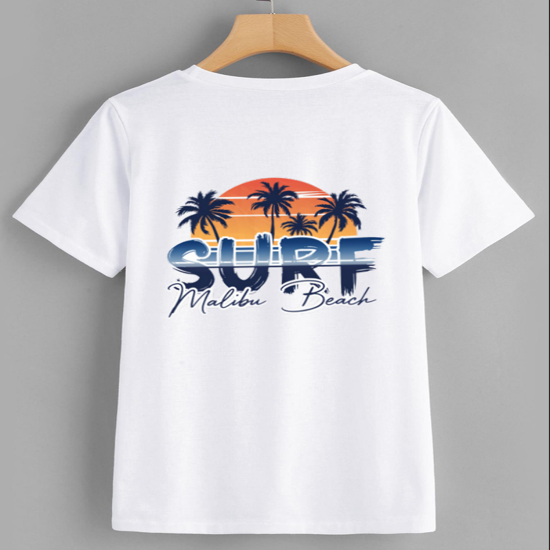 Malibu Beach Surf Graphic T-Shirt