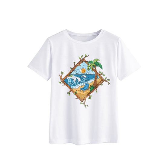 Tropical Beach Graphic T-Shirt for Summer