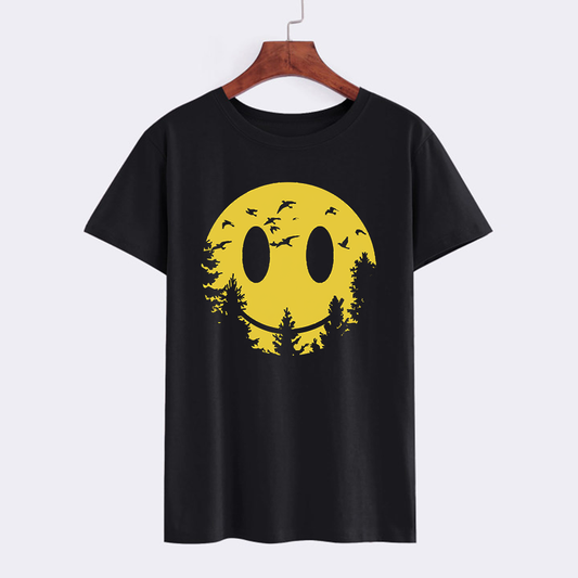 Smiley Face Nature Graphic T-Shirt
