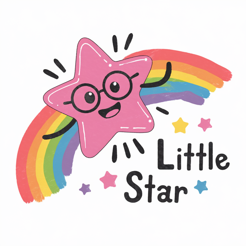 Cute Rainbow Little Star Graphic T-Shirt