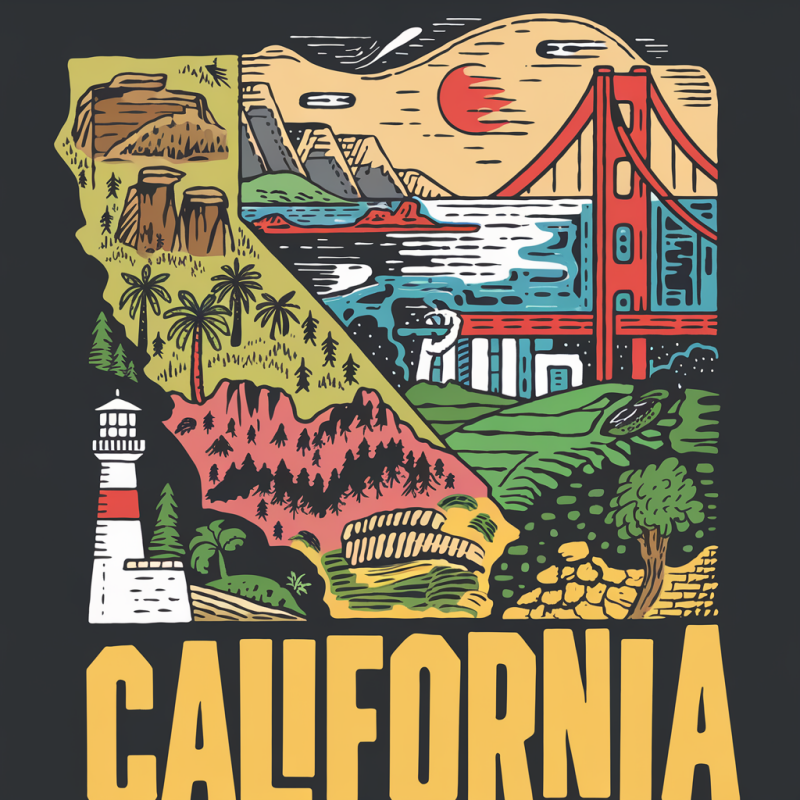 California Vintage Graphic T-Shirt