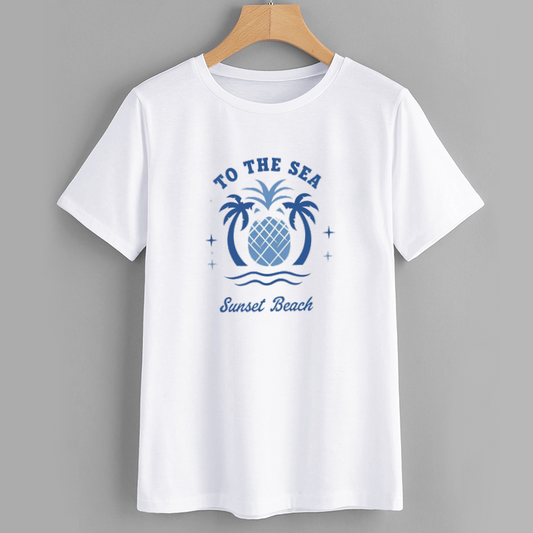 Sunset Beach Pineapple Graphic T-Shirt