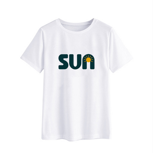 Sun Graphic White T-Shirt for Summer Fashion