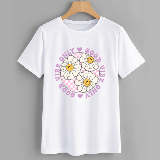 Good Vibes Floral Graphic T-Shirt