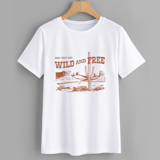 Wild and Free Cotton Graphic T-shirt