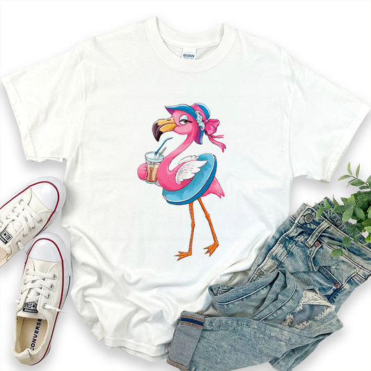 Flamingo Graphic Print Hawaiian T-shirt