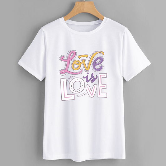 Rainbow Love is Love Cotton Graphic T-Shirt
