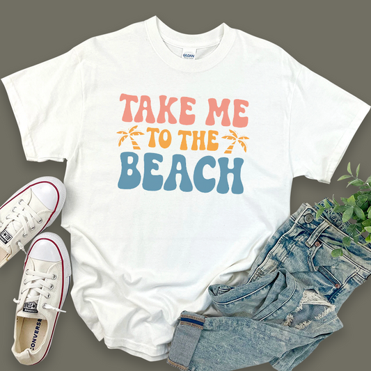 Casual Graphic 'Take Me to the Beach' T-shirt