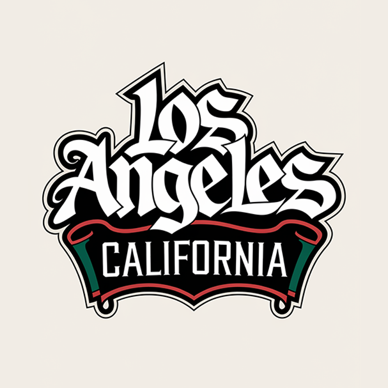 Casual Letter Print T-shirt - Los Angeles California Design