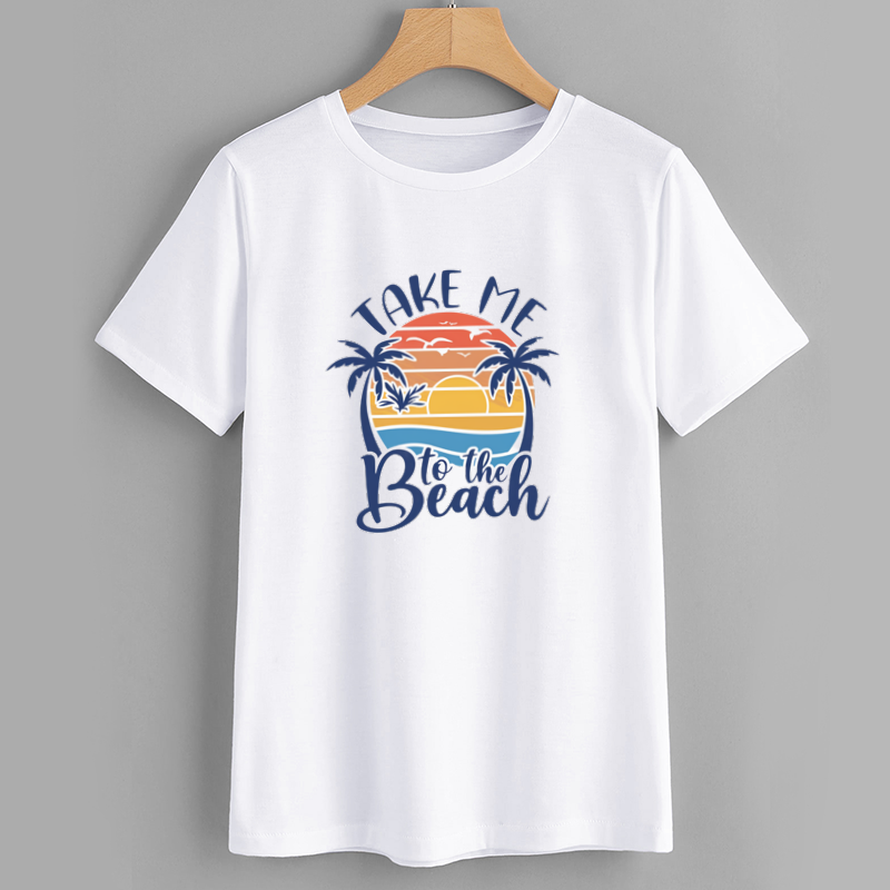 Beach Sunset Graphic Cotton T-Shirt
