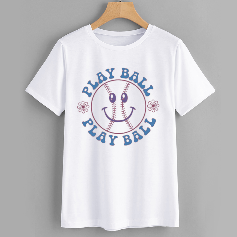 Smiley Play Ball Baseball T-Shirt