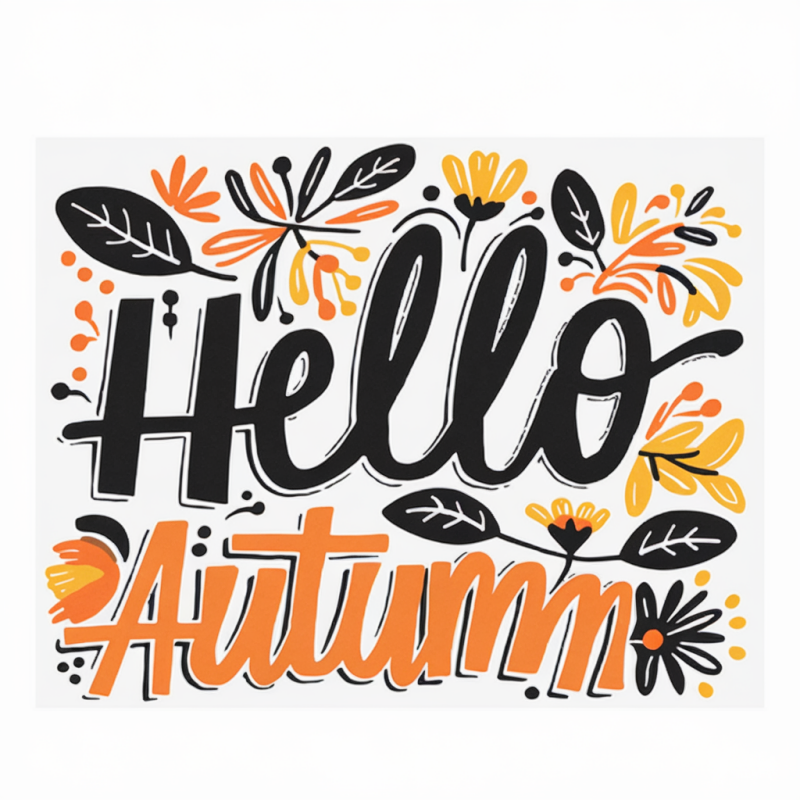 Hello Autumn Floral Graphic T-Shirt